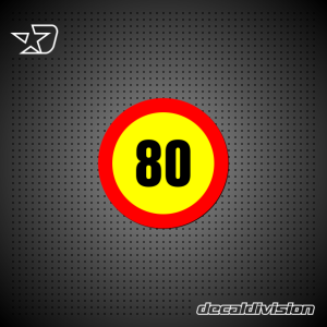 Speed Limit Sticker - 80km Speed Limit Sticker - 80km
